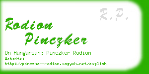 rodion pinczker business card